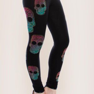 New Vocal Leggings with Stone Embellished Skulls